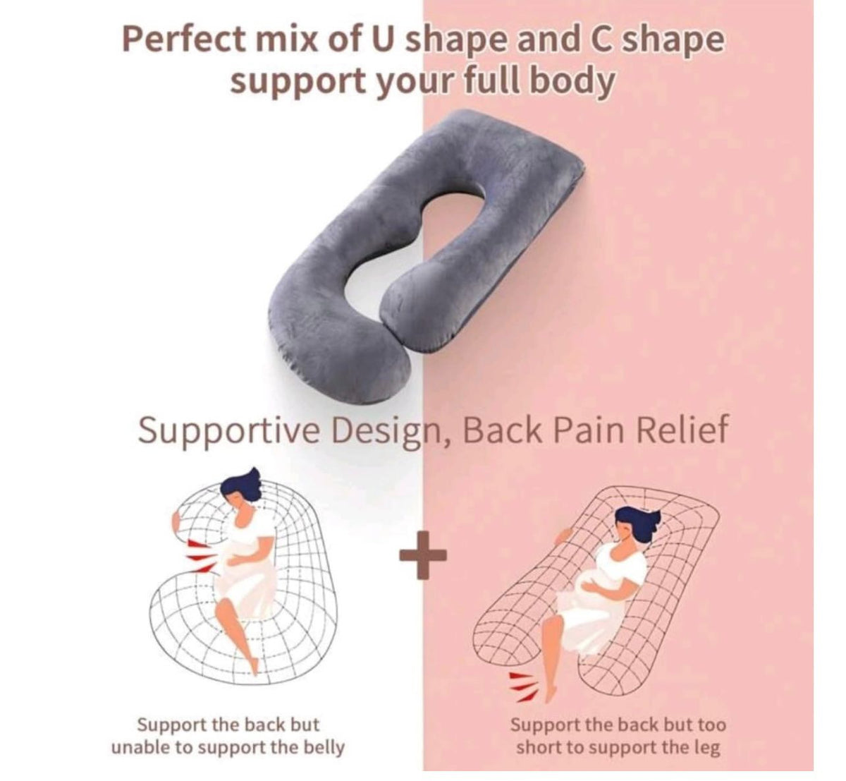 Jastek Shtatzanie Mbështetës për Trupin e Plotë – Kombinimi i Përsosur i Formës U dhe C