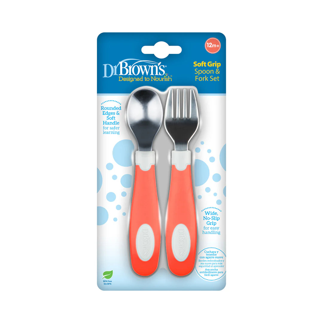 Dr Brown'sSoft Grip Spoon & Fork Set
