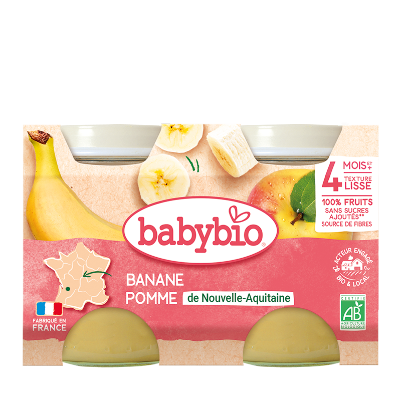 Babybio Apple, apricot & cereals Jar +4months 2x130gr