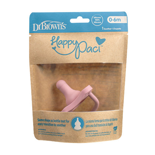 Happy Paci , qetesues 100% silikon, per bebe 0-6m, Rozë