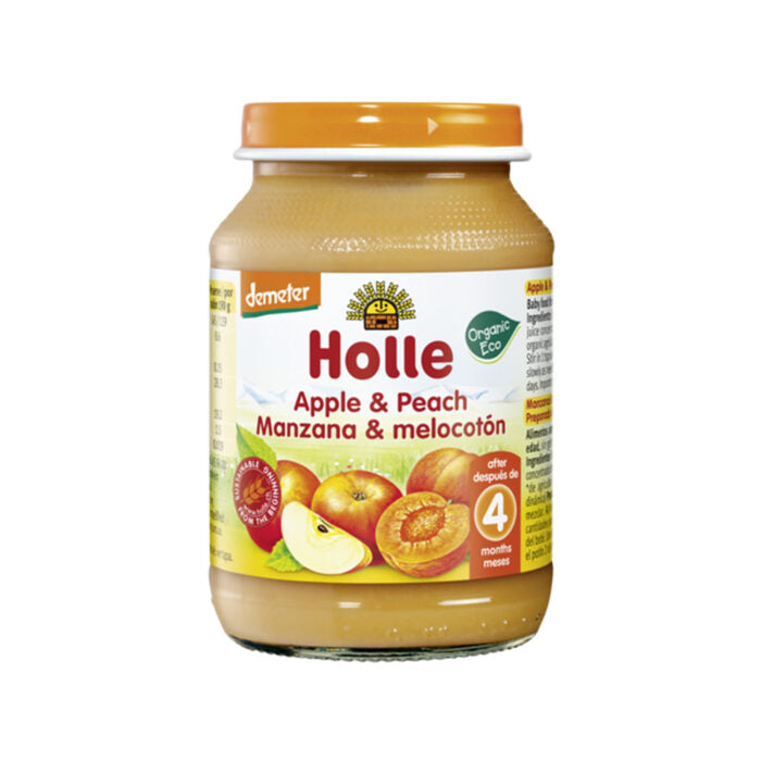 Holle – Pure me mollë dhe pjeshkë (4m+)