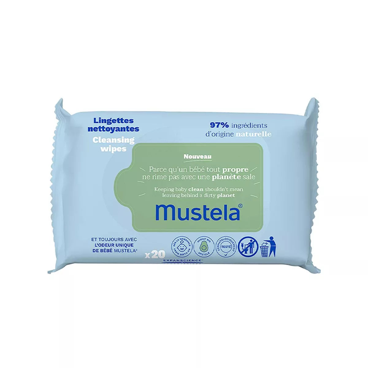 Mustela – Letra të lagura pambuku organik