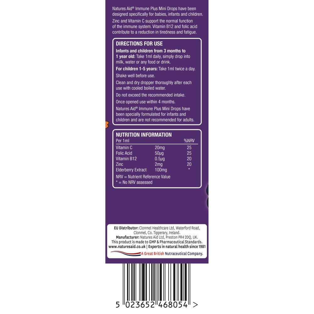 Natures Aid - Mini Drops Immune Plus