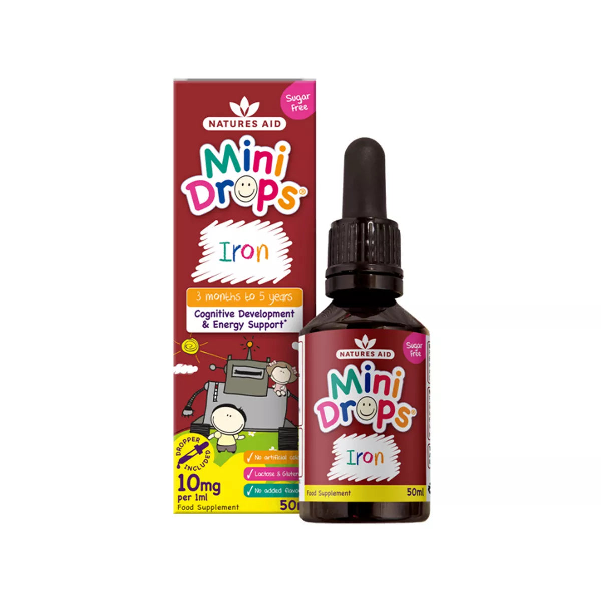 Natures Aid - Mini Drops Iron (suplement hekuri)