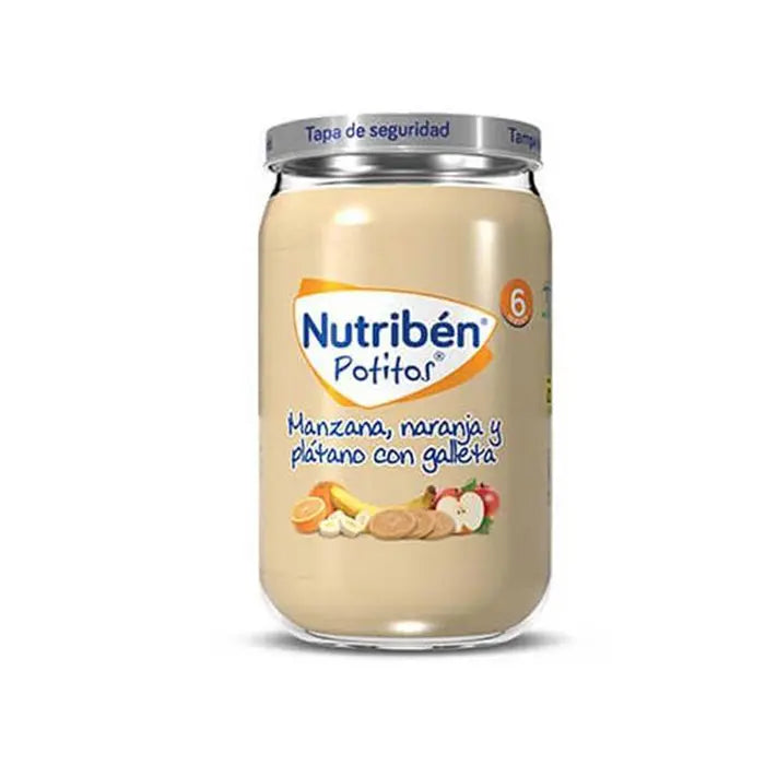 Nutriben – Pure me mollë, portokall, banane dhe biskotë (4m+)