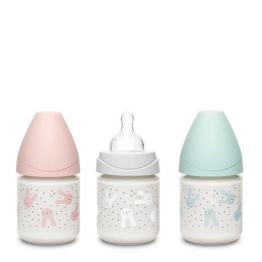 Suavinex - Premium glass wide neck bottle with round teat 120ml