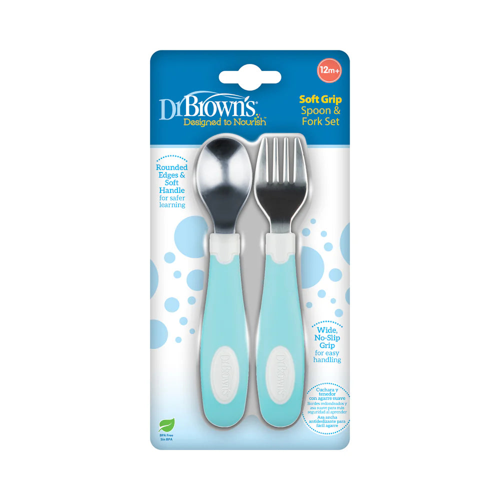 Dr Brown'sSoft Grip Spoon & Fork Set