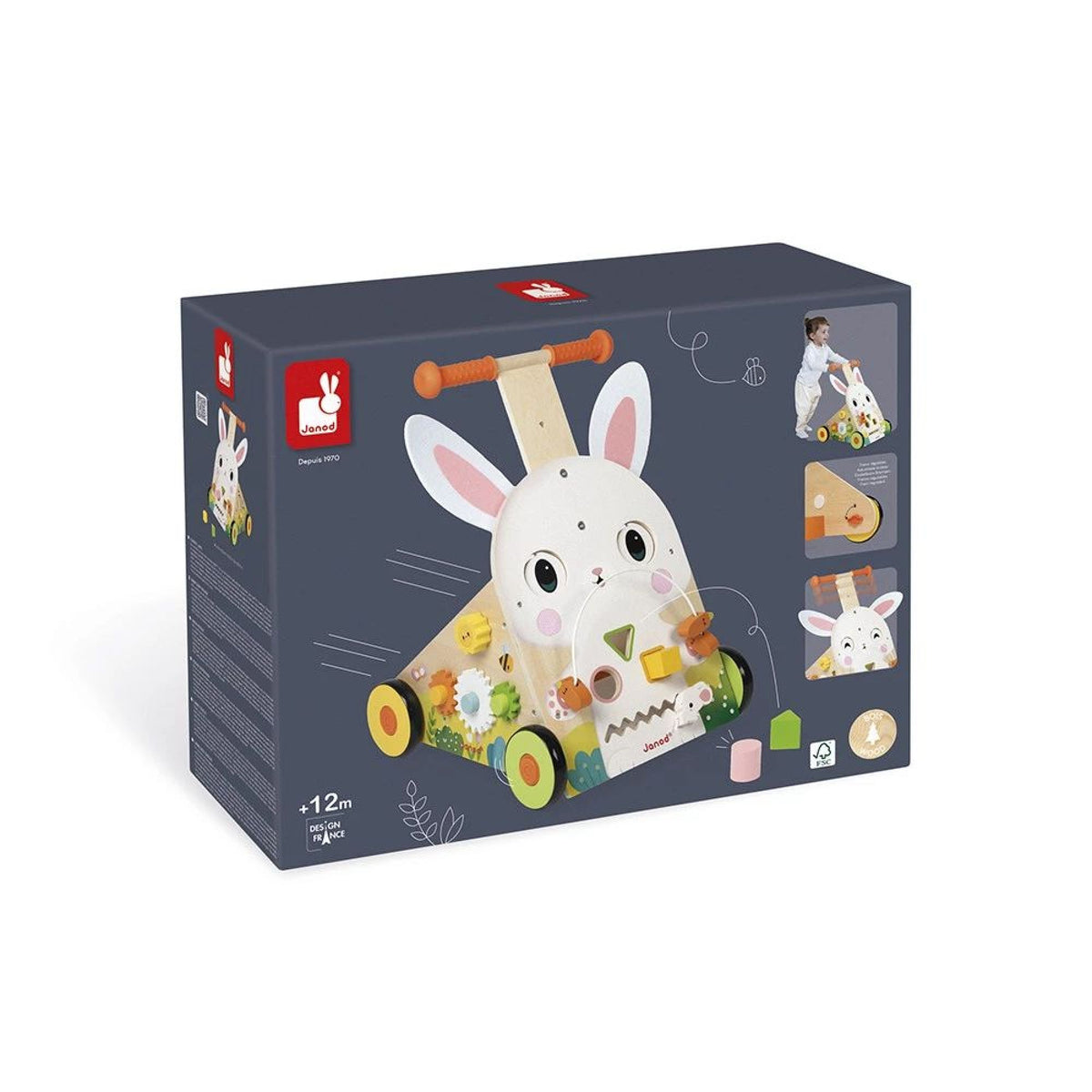 Janod – Karrocë Aktivitete Druri “Bunny Walker” (12+ muaj)